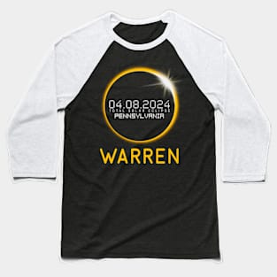 WARREN Pennsylvania Total Solar Eclipse April 8 2024 Baseball T-Shirt